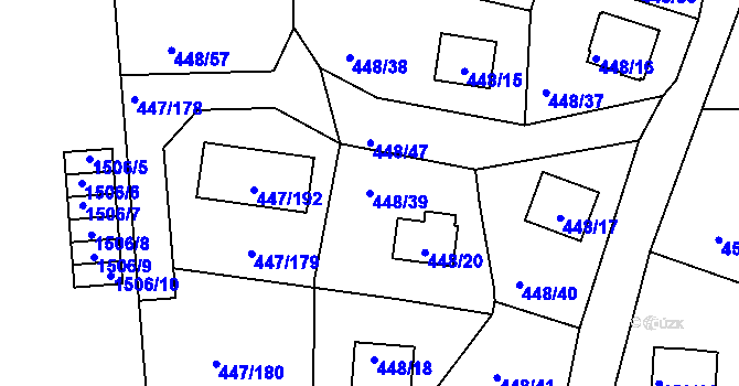 Parcela st. 448/39 v KÚ Černá v Pošumaví, Katastrální mapa