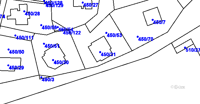 Parcela st. 450/31 v KÚ Černá v Pošumaví, Katastrální mapa
