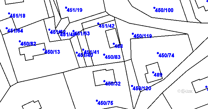 Parcela st. 450/83 v KÚ Černá v Pošumaví, Katastrální mapa