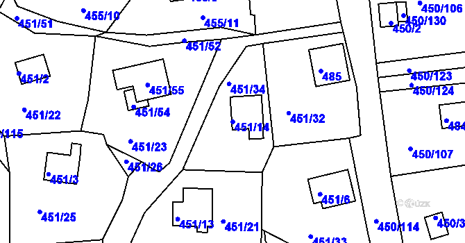Parcela st. 451/14 v KÚ Černá v Pošumaví, Katastrální mapa