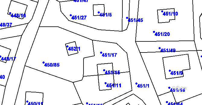 Parcela st. 451/17 v KÚ Černá v Pošumaví, Katastrální mapa