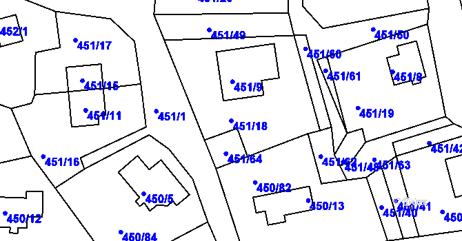 Parcela st. 451/18 v KÚ Černá v Pošumaví, Katastrální mapa