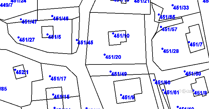 Parcela st. 451/20 v KÚ Černá v Pošumaví, Katastrální mapa
