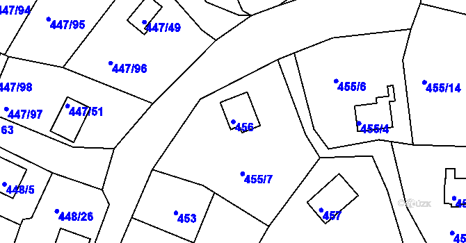 Parcela st. 456 v KÚ Černá v Pošumaví, Katastrální mapa