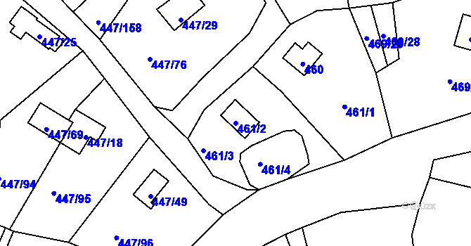 Parcela st. 461/2 v KÚ Černá v Pošumaví, Katastrální mapa