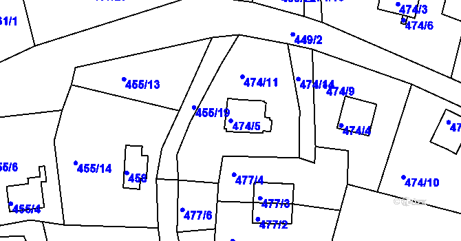 Parcela st. 474/5 v KÚ Černá v Pošumaví, Katastrální mapa