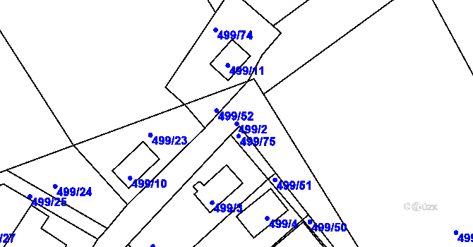 Parcela st. 499/2 v KÚ Černá v Pošumaví, Katastrální mapa