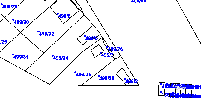 Parcela st. 499/7 v KÚ Černá v Pošumaví, Katastrální mapa