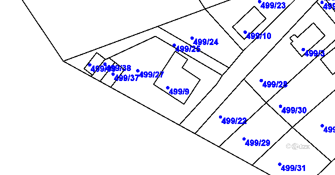 Parcela st. 499/9 v KÚ Černá v Pošumaví, Katastrální mapa