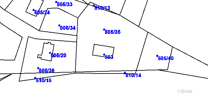 Parcela st. 503 v KÚ Černá v Pošumaví, Katastrální mapa