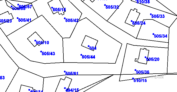 Parcela st. 504 v KÚ Černá v Pošumaví, Katastrální mapa