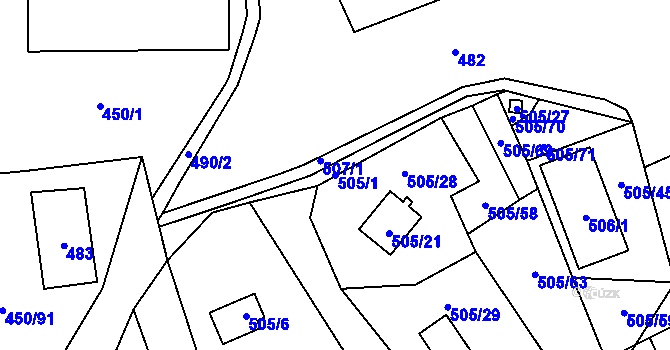 Parcela st. 505/1 v KÚ Černá v Pošumaví, Katastrální mapa