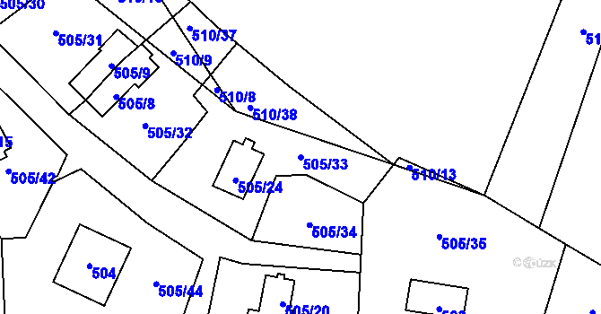 Parcela st. 505/33 v KÚ Černá v Pošumaví, Katastrální mapa