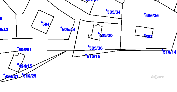 Parcela st. 505/36 v KÚ Černá v Pošumaví, Katastrální mapa