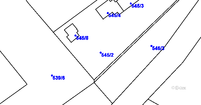 Parcela st. 545/2 v KÚ Černá v Pošumaví, Katastrální mapa