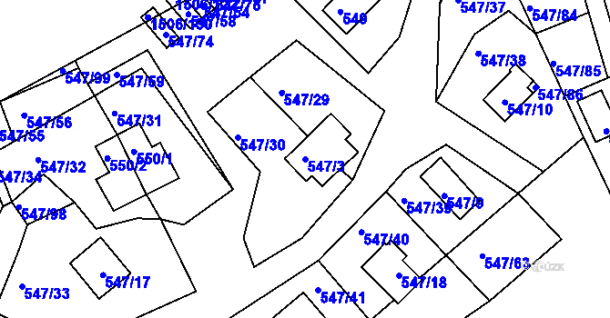 Parcela st. 547/3 v KÚ Černá v Pošumaví, Katastrální mapa
