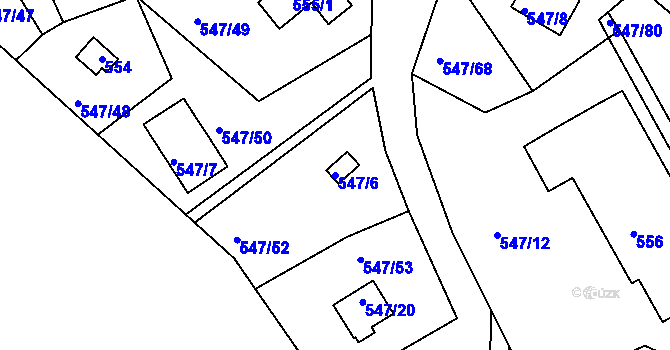 Parcela st. 547/6 v KÚ Černá v Pošumaví, Katastrální mapa