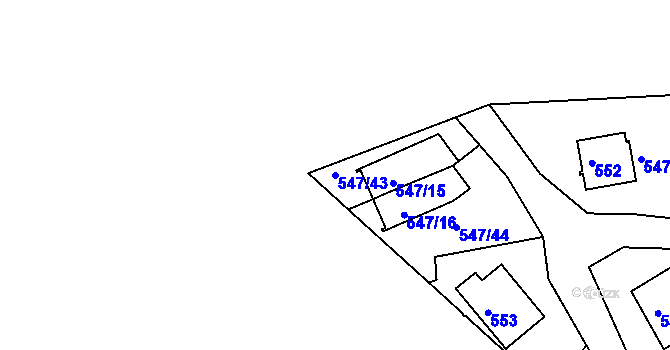 Parcela st. 547/43 v KÚ Černá v Pošumaví, Katastrální mapa