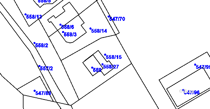 Parcela st. 558/15 v KÚ Černá v Pošumaví, Katastrální mapa
