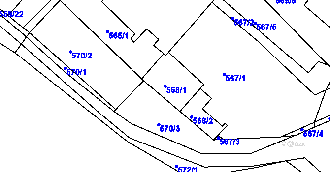 Parcela st. 568/1 v KÚ Černá v Pošumaví, Katastrální mapa
