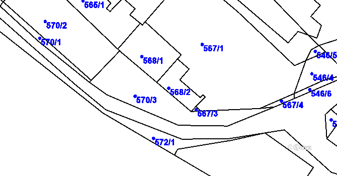 Parcela st. 568/2 v KÚ Černá v Pošumaví, Katastrální mapa