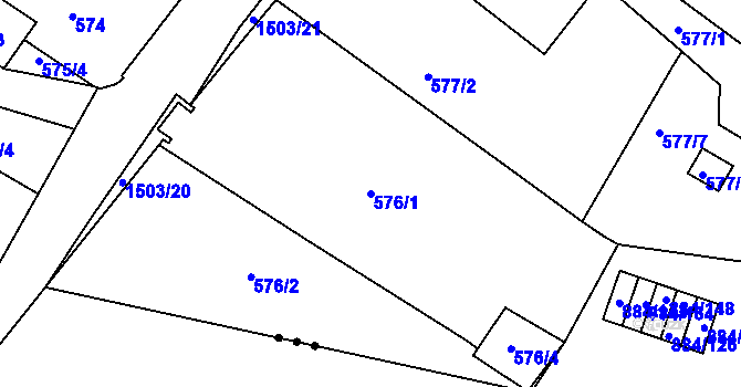 Parcela st. 576/1 v KÚ Černá v Pošumaví, Katastrální mapa
