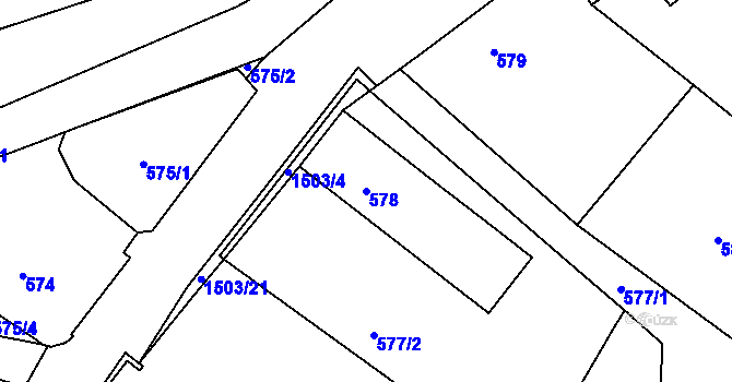 Parcela st. 578 v KÚ Černá v Pošumaví, Katastrální mapa