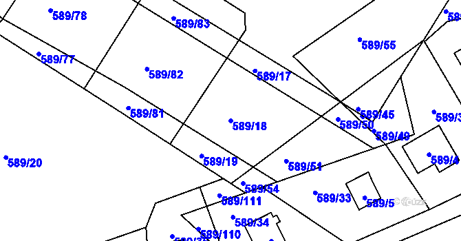 Parcela st. 589/18 v KÚ Černá v Pošumaví, Katastrální mapa