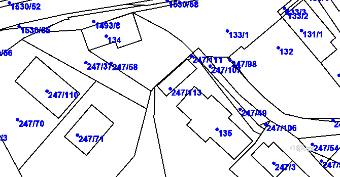 Parcela st. 247/113 v KÚ Černá v Pošumaví, Katastrální mapa