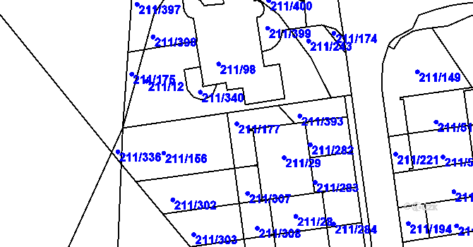 Parcela st. 211/177 v KÚ Černá v Pošumaví, Katastrální mapa