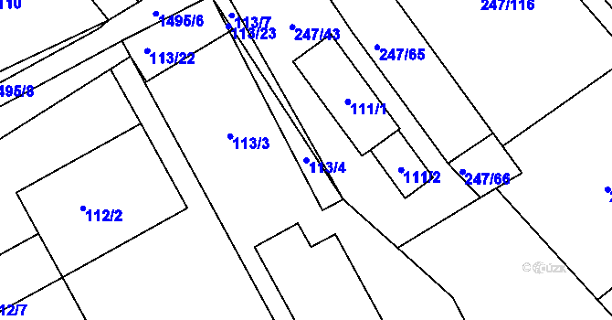 Parcela st. 113/4 v KÚ Černá v Pošumaví, Katastrální mapa
