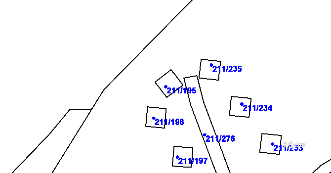 Parcela st. 211/195 v KÚ Černá v Pošumaví, Katastrální mapa