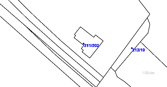 Parcela st. 211/202 v KÚ Černá v Pošumaví, Katastrální mapa