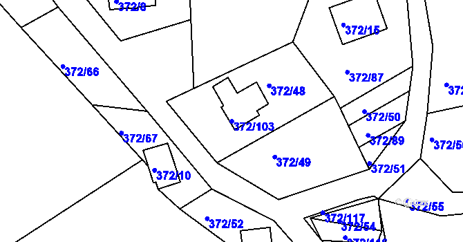Parcela st. 372/103 v KÚ Černá v Pošumaví, Katastrální mapa