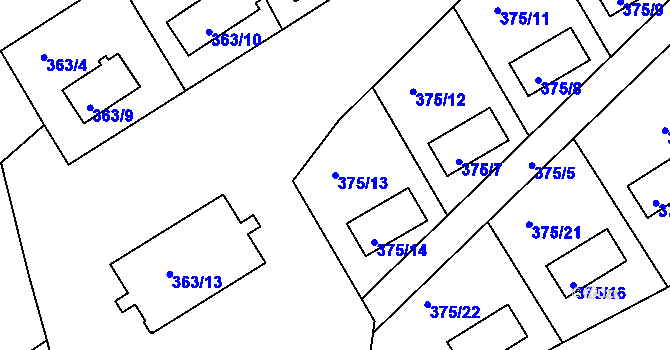 Parcela st. 375/13 v KÚ Černá v Pošumaví, Katastrální mapa