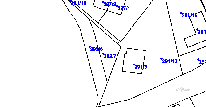 Parcela st. 292/7 v KÚ Černá v Pošumaví, Katastrální mapa