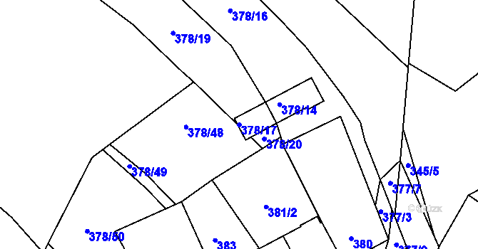 Parcela st. 378/17 v KÚ Černá v Pošumaví, Katastrální mapa