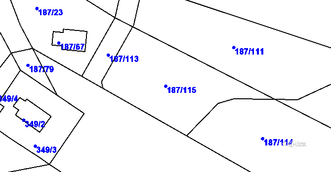 Parcela st. 187/115 v KÚ Černá v Pošumaví, Katastrální mapa