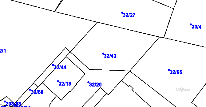 Parcela st. 32/43 v KÚ Černá v Pošumaví, Katastrální mapa