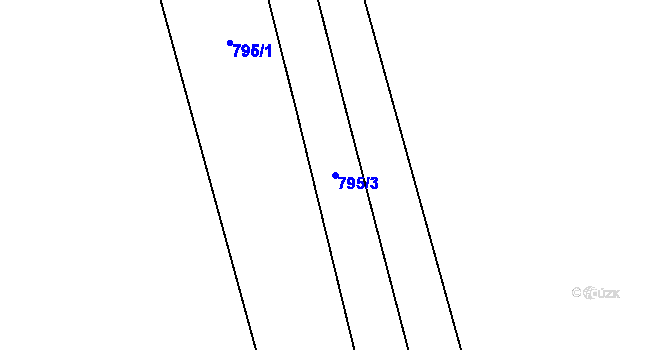 Parcela st. 795/3 v KÚ Kyselov, Katastrální mapa