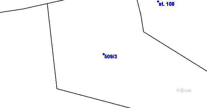 Parcela st. 509/3 v KÚ Kyselov, Katastrální mapa