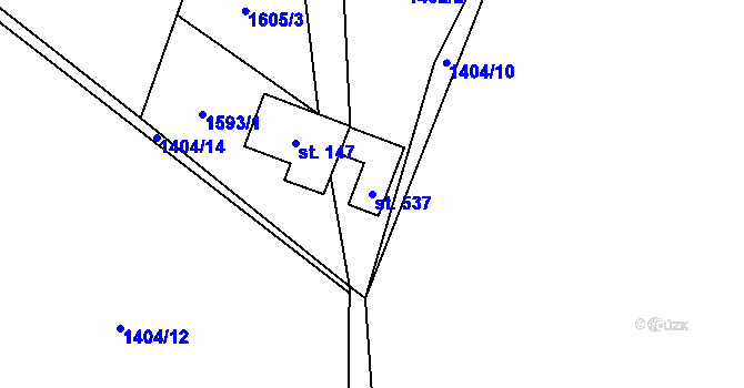 Parcela st. 537 v KÚ Černá Voda, Katastrální mapa