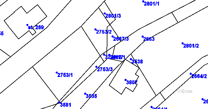 Parcela st. 3238/17 v KÚ Černá Voda, Katastrální mapa