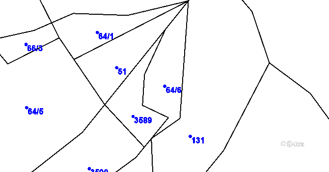 Parcela st. 64/6 v KÚ Černá Voda, Katastrální mapa