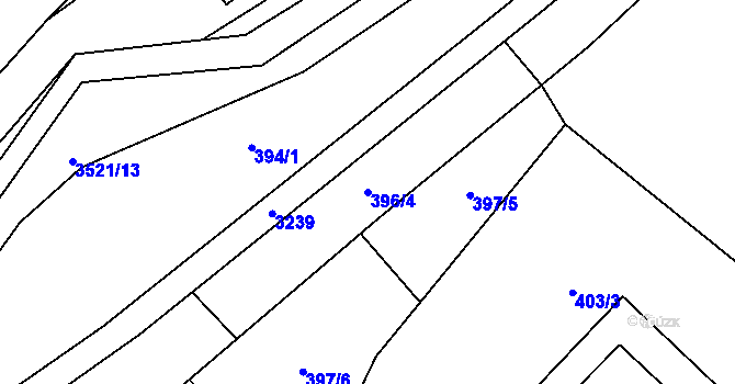 Parcela st. 396/4 v KÚ Černá Voda, Katastrální mapa