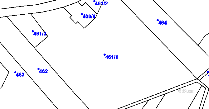 Parcela st. 461/1 v KÚ Černá Voda, Katastrální mapa