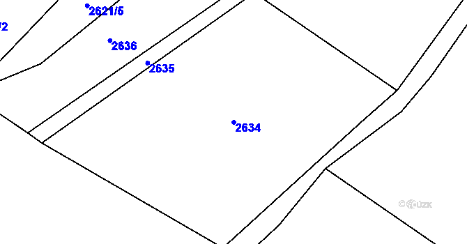 Parcela st. 2634 v KÚ Černá Voda, Katastrální mapa