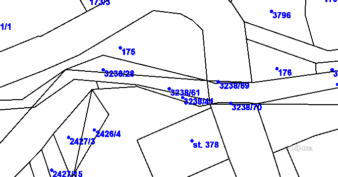 Parcela st. 3238/61 v KÚ Černá Voda, Katastrální mapa