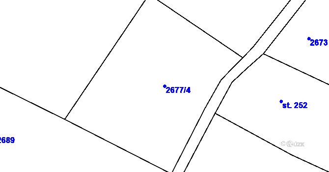 Parcela st. 2677/4 v KÚ Černá Voda, Katastrální mapa