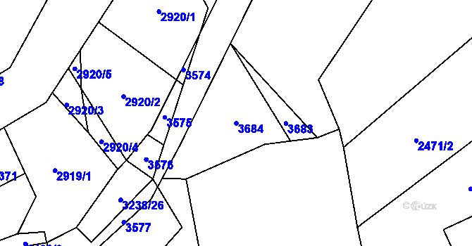 Parcela st. 3684 v KÚ Černá Voda, Katastrální mapa